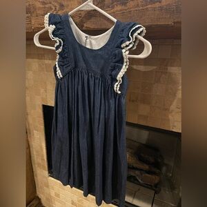 Kelly’s Kids Size: 5-6 Denim dress with ruffled sleeves **EUC**